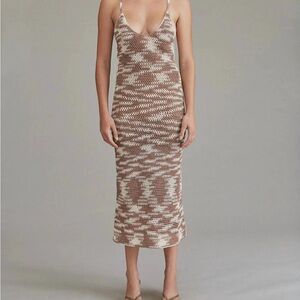 Acacia Swimwear Brown and Cream Midi Dress